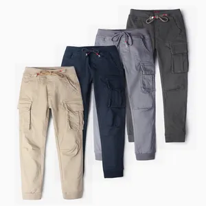 Best Selling Children Cargo Calcas Side Pockets Pants 4-14Years Boys Pants Trousers Skinny Jogger Kids Cargo Pants