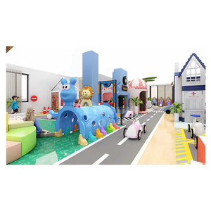 Équipement de terrain de jeu intérieur personnalisé pour parents et enfants |   <span class=keywords><strong>Parc</strong></span> d'attractions tout-en-un pour enfants : simulation de circulation et maison de jeu de rôle mini-ville - Product Image 3