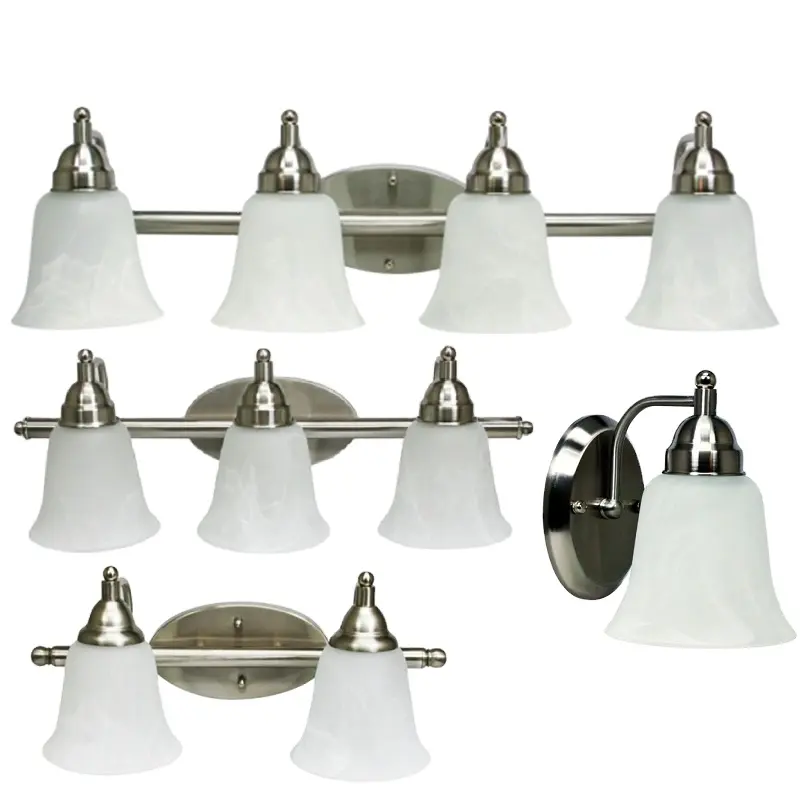 1/2/3/4 lamps Alabaster Glass Brushed Nickel 1/2/3/4*GU24 13W/LED 5/10/15/20W Vanity light with ETL UL listed