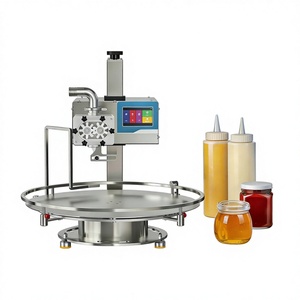 Máquina Llenadora Automática de Botellas para Líquidos Viscosos como Miel, Crema, Mermelada, Pasta y Ketchup, con Disco Rotatorio y Motor de Alta Precisión - Product Image 1
