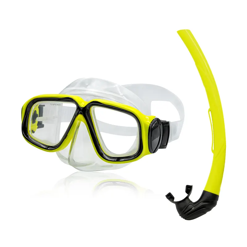 Vente en gros, Logo personnalisé, masque de plongée Anti-buée, lunettes de natation en verre trempé avec Tube, équipement de plongée sous-marine