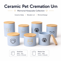 Urne commémorative pour animaux de compagnie, récipient en céramique avec couvercle pour cendres de chien ou de chat, cadeau commémoratif