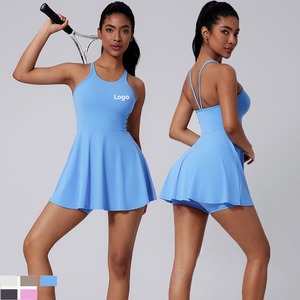 Nuovo Design Golf Tennis a forma di V 2 in 1 abito di un pezzo costruito in reggiseno gonna a trapezio Badminton Padel abito di lusso morbido - Product Image 1