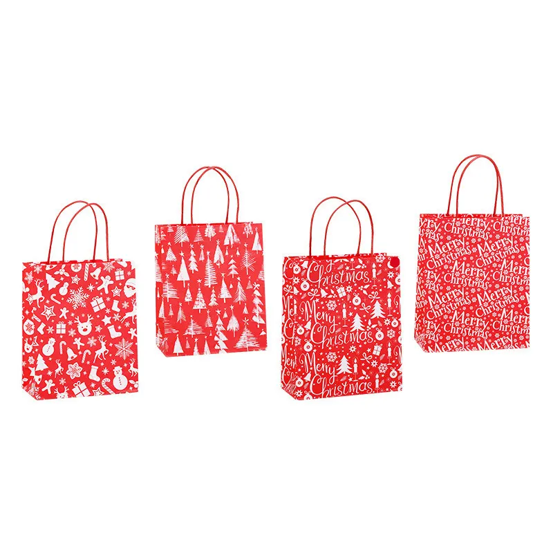 Ltt1546 bolsa estampada retangular para árvore de natal, sacola para compras natalinas