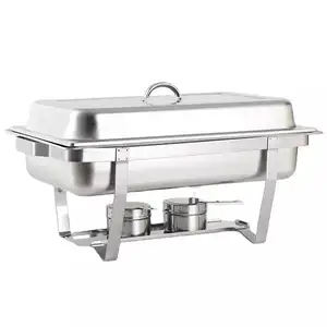 Commercial Restaurant Equipment Stainless Steel Buffet Hot Pot Food Warmer Oblong Chafing dish for Buffet