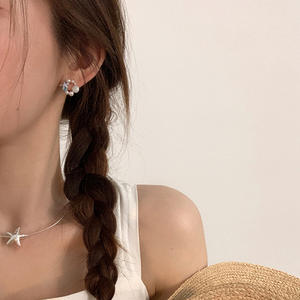 Elegantes Pendientes de Plata de Ley 925 para Niña, Hermosa Forma de Mariposa, Estrella, Concha, Perla, Engaste de Bisel, Joyería de Esmalte - Product Image 5