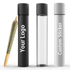Tubos <span class=keywords><strong>de</strong></span> Vidrio Negro Resistentes a los Rayos UV con Logotipo Personalizado para Cigarrillos, Envases <span class=keywords><strong>de</strong></span> 120 mm a Prueba <span class=keywords><strong>de</strong></span> Niños, Tubos Rectos para Conos <span class=keywords><strong>de</strong></span> Hierbas con Tapa <span class=keywords><strong>de</strong></span> Rosca - Product Image 1