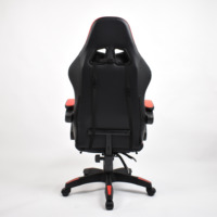 Chaise de bureau gaming ergonomique en cuir noir et rouge avec dossier inclinable et accoudoirs réglables – Vente en gros