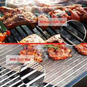 Quick Shipment Tariff Reduction 40x33cm Non-Stick Reusable <strong>Grill</strong> Mats Baking Accessories for <strong>Grilling</strong> Meat, <strong>Vegetables</strong> - Product Image 2