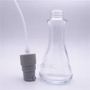 Unique Cone Shape Clear Round Cosmetic Hair Oil Glass Spray Bottles 130ml