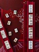 Jeu de Mahjong Américain en Acrylique 3 Couches, 160 Tuiles, Thème Portrait de Femme Vintage Mid-Century, Thé de l'Après-midi, Logo Personnalisé, Vente en Gros