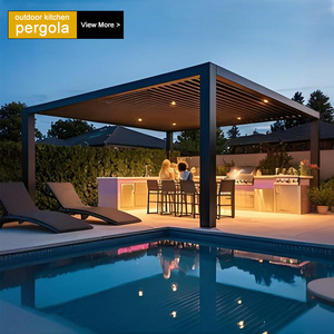 Có thể điều chỉnh treo tường Patio Bìa vườn sân thượng mái hồ bơi thông minh gazebo không thấm nước nhôm pergolas - Product Image 6