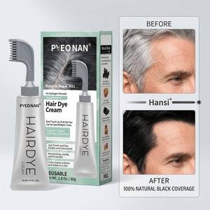 Tinta per <span class=keywords><strong>Capelli</strong></span> Permanente Naturale <span class=keywords><strong>Senza</strong></span> <span class=keywords><strong>Ammoniaca</strong></span> per Ritocchi Radici e Copertura <span class=keywords><strong>Capelli</strong></span> Grigi, con Applicatore a Tubo e Pettine, per Uso Domestico - Product Image 3