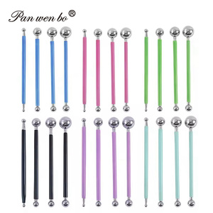 4pcs Mandala Dotting Tools & Stencil Kit Ball Stylus Outline Brush Tray Peinture pour Canvas Rocks Crafting - Product Image 1