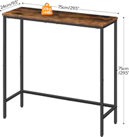 Table console de 63 pouces avec station de charge de sortie pour salon ferme entrée étroite couloir maigre derrière la table de canapé