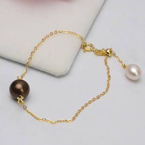 Pulsera de Perlas Dobles con Cadena Ajustable de Plata S925 con Ajustador Dorado para Mujer, Accesorios para Hacer Joyas con Perlas, Semi-Joyería - Product Image 2