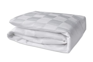 Parure de lit d'hôtel en coton peigné 60S de haute qualité, satiné blanc, à carreaux Dobby, très vendue - Product Image 3
