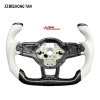 Volant sport en fibre de carbone avec revêtement en cuir pour VW Passat/Golf R/Jetta/GTE modèles MQB PQ
