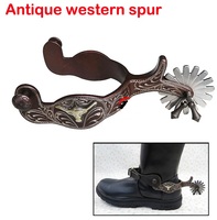 Éperons de cowboy en acier inoxydable pour bottes de cowboy, bottes de cheval, éperons pare-chocs avec engrenage pour l'équitation
