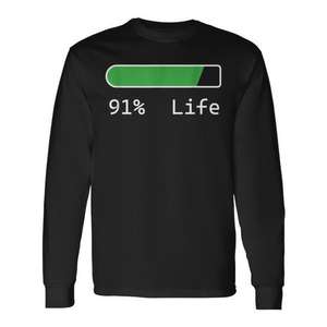T-shirt à manches longues pour anniversaire de 91 ans, Life Percentage - Product Image 1