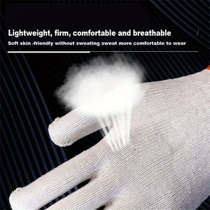 Guantes de algodón de trabajo de seguridad blancos blanqueados 10G de alta calidad Guantes de seguridad de punto Guantes de algodón blancos baratos - Product Image 5