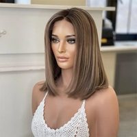 Noeuds blanchis 13x4 cheveux humains avant de lacet perruque Bob perruques vague droite vierge européenne blond miel perruques de cheveux humains