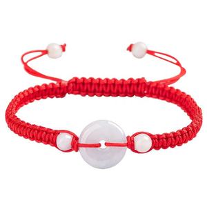 Pulsera de Jade Natural de Myanmar con Hebilla Ping An, Tejida, para Hombre y Mujer, Venta al por Mayor SL11 - Product Image 5