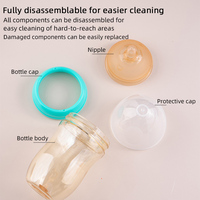 Biberon en silicone de qualité alimentaire sans BPA pour nouveau-né, 240 ml, petite ouverture, large calibre avec tétine pour 0-12 mois