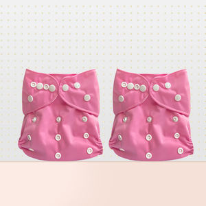 Cubierta de pañal de tela de tamaño único, lavable, reutilizable, bolsillo, doble fuelle - Product Image 2