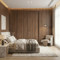 Porte intérieure en bois insonorisée et étanche 46 dB, personnalisable en gros, avec revêtement PVC pour chambre, salle de bain, école, hôpital, Binbin