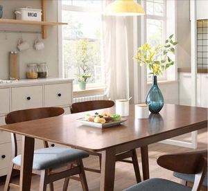 Rắn Gỗ Bàn Ăn Malaysia Nhập Khẩu Cao Su Gỗ Phòng Ăn Đồ Nội Thất 1 Bàn 4 Ghế 6 Ghế Kết Hợp - Product Image 3