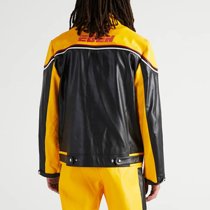 Chaqueta <span class=keywords><strong>de</strong></span> Cuero para Motociclista Personalizada Rainbow Spray, Fabricante <span class=keywords><strong>de</strong></span> Ropa Urbana Personalizada, Chaqueta <span class=keywords><strong>de</strong></span> Carreras <span class=keywords><strong>con</strong></span> Parches Motosport para Hombre - Product Image 2