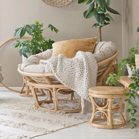 Meilleur choix : fauteuil papasan en rotin naturel d'intérieur avec coussin confortable, meubles en rotin faits à la main