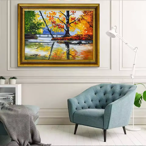 Pinturas a Óleo Impressionista Artesanal de alta Qualidade Paisagem Floresta do Outono Wall Art Queda Deixa Caminho para Escritório Home-Paint - Product Image 5