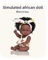 Muñeca Reborn Realista de Bebé Africano Negro, Figura de Vinilo de 30-50cm, Juguete para Bañar