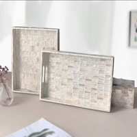 Plateau incrusté de nacre Natural Harmony, fait main, durable et respectueux de l'environnement, rangement vert