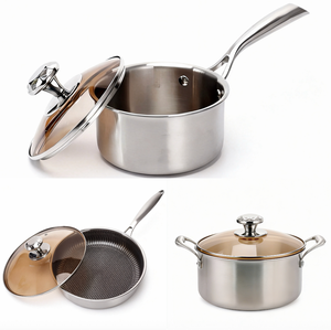 <span class=keywords><strong>Casserole</strong></span> en acier inoxydable avec couvercle en verre, compatible avec toutes les plaques de cuisson, passe au lave-vaisselle et au four, <span class=keywords><strong>sans</strong></span> PFAS/<span class=keywords><strong>PFOA</strong></span>/PTFE - Product Image 4
