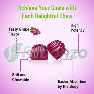 Bonbons gélifiés à la resvératrol de haute pureté OEM, 98% de trans-quercétine, CoQ10, vitamine <span class=keywords><strong>C</strong></span>, antioxydant, soutien articulaire, santé cardiaque et <span class=keywords><strong>c</strong></span>érébrale - Product Image 4