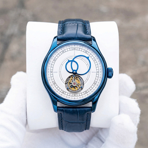 Montre automatique mécanique de luxe pour homme avec tourbillon, aiguilles orbitales, cadran bleu, acier inoxydable, personnalisable avec logo (OEM/ODM) - Product Image 3