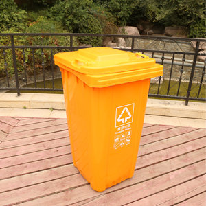 240L Outdoor Trash Can, <b>Large</b> Size, Sanitation Waste Can, Recycling <b>Bin</b>, Thickened Commercial Plastic Trailer Can, Square Shape - Product Image 1