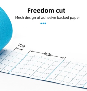 Bande de kinésiologie pour sports athlétiques Largeur 2.5cm Bandages cohésifs élastiques non tissés Chaussette de football auto-adhésive Longueur 5m - Product Image 6