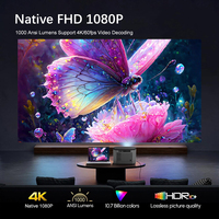 Proyector Portátil LCD con Conexión a Teléfono Móvil Android Inteligente 4K, Video Full HD 1080P, LED, WiFi, Mini Proyector 4K para Cine en Casa