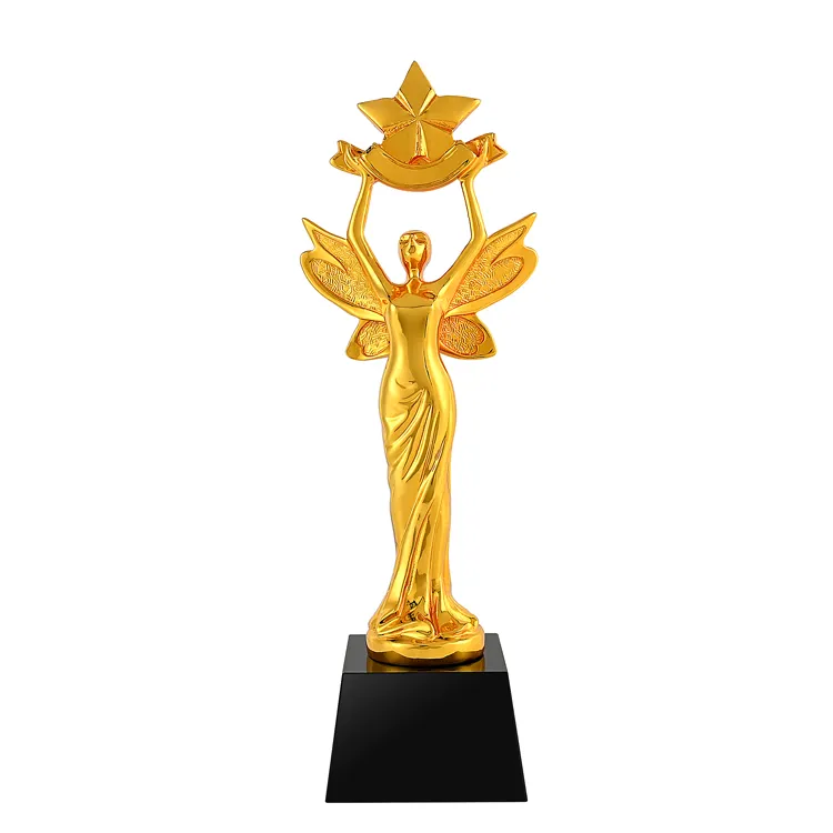 Shining Creative Resin Star Beautiful Lady Prize Gifts Personalized Engraved Logo Music Trophy Award Hand Crafts