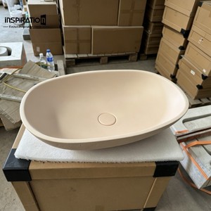 Vasque en terrazzo de ciment pour lavabo, approvisionnement en gros pour les projets de rénovation de salles de bain de grandes chaînes hôtelières mondiales - Product Image 3