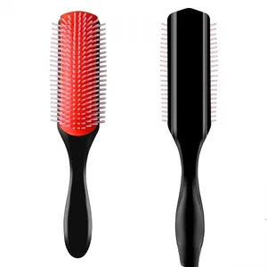 Escova de cabelo desembaraçador unissex, escova de cabelo encaracolado, desembaraçador de cabelos, barbeiro e salão de beleza com 9 linhas