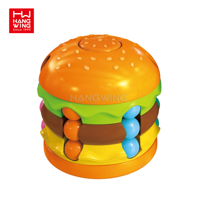 HW Early Educational Plastic Hamburger Magic Beans Cube Decompression Fidget Toy for Kids Developing Intelligence Anti-Anxiety
