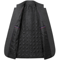 Veste en laine tricotée unie respirante à col montant pour homme, style décontracté, boutonnée, pour l'automne et l'hiver