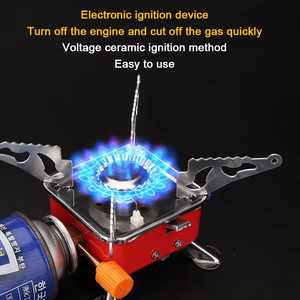 Ultralichte Kampeerkachel Draagbare <span class=keywords><strong>Mini</strong></span> Outdoor Opvouwbare Metalen <span class=keywords><strong>Camping</strong></span> Gasfornuis Winddichte Oven Brander Backpacken Wandelen - Product Image 4