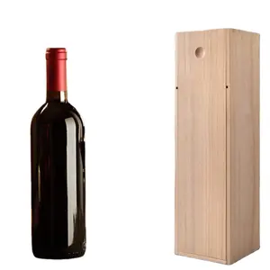 Benutzer definierte hölzerne Wein kiste einzelne Weinflasche Holz aufbewahrung flasche Versand kartons