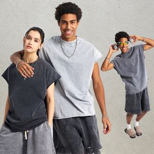 เสื้อยืดผู้ชายผ้าฝ้าย100% ฟอกสีวินเทจยูนิเซ็กซ์สีทึบออกแบบได้ตามที่ต้องการ - Product Image 2